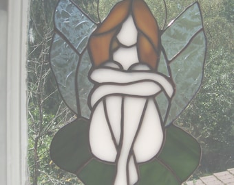 Stained glass Angel on Waterlily