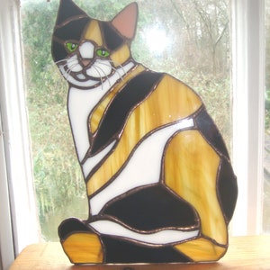 Stained glass Calico Cat