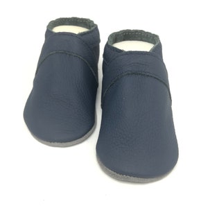 Crawling shoes DARK BLUE | BASIC | Leather slippers | also possible with the name of the child!