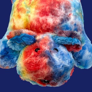 Weighted Sensory Pet Tie Dye Bear, cuddle fabric bear, weighted plush, Special needs, autism, Alzheimers, antianxiety, weighted animal