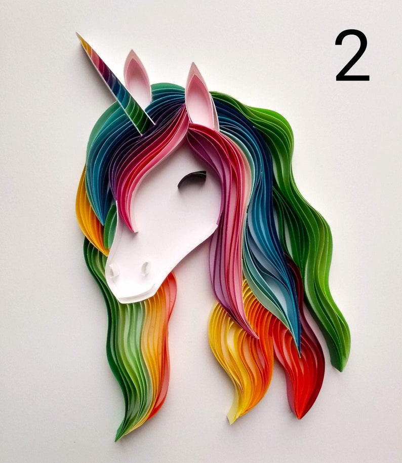 Magic Unicorn, Quilling Paper Art Design, Handmade Gift, Home Decor