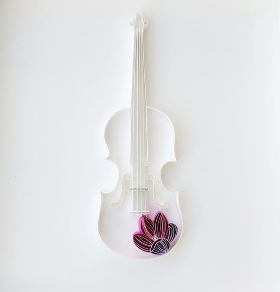 Violin is blooming Quilling paper art design handmade gift Etsy