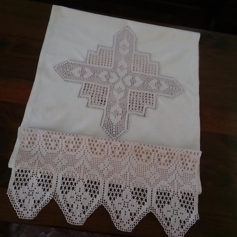 Altar Cloth Religious Lace Table Cloth Christian Table Runner Etsy