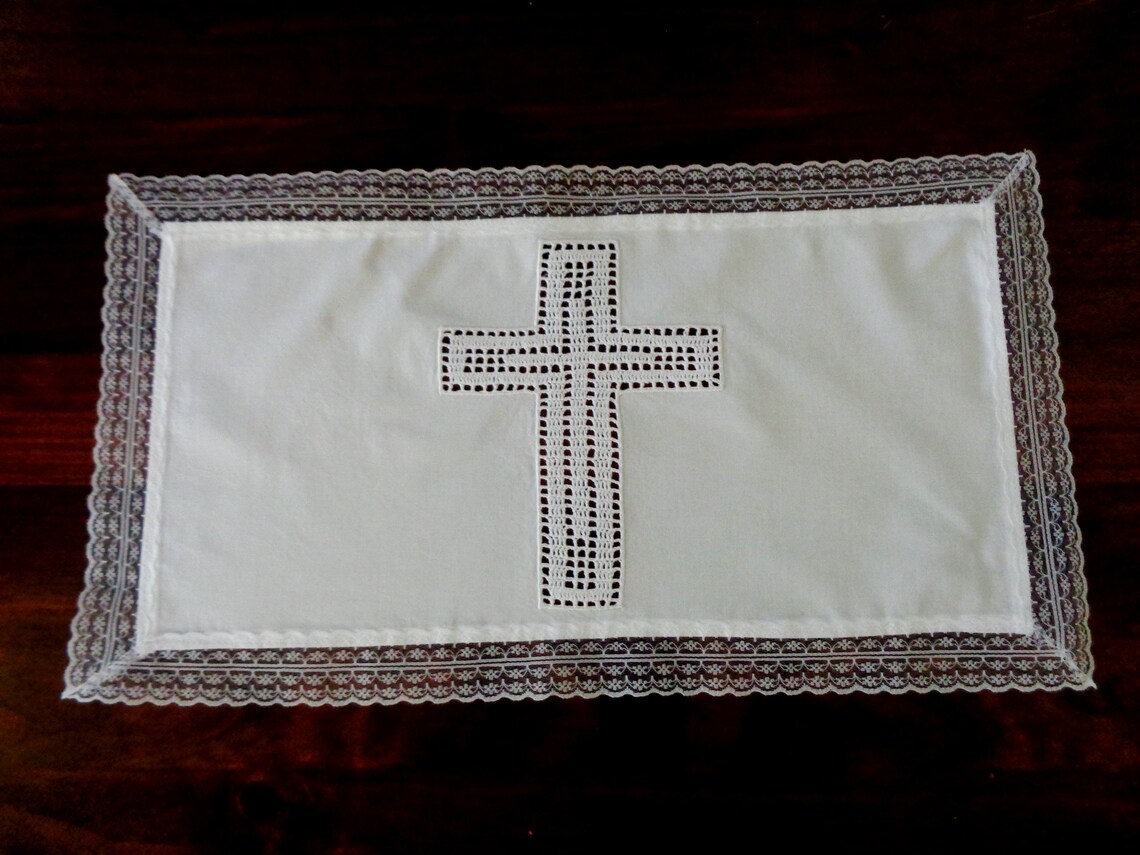Small Altar Cloth Christian Table Runner Religious Lace Table Etsy
