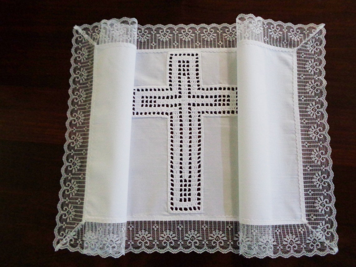 Small Altar Cloth Christian Table Runner Religious Lace Table Etsy