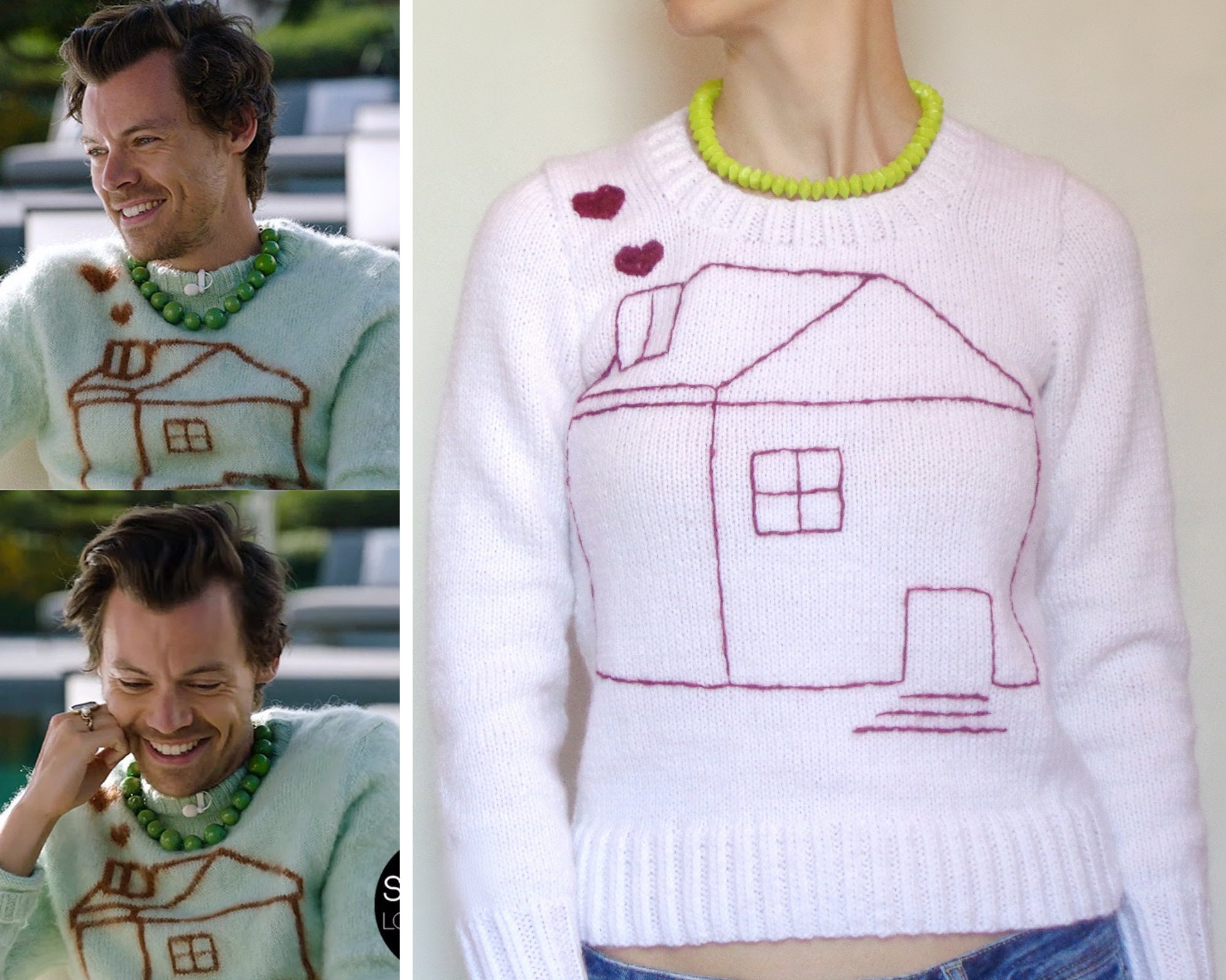 Harry's House Sweater White Knit Mohair Jumper Harry - Etsy