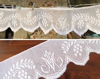 Mary symbol catholic Religious lace by the yard Antique church lace trim