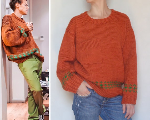 Orange sweater best sale