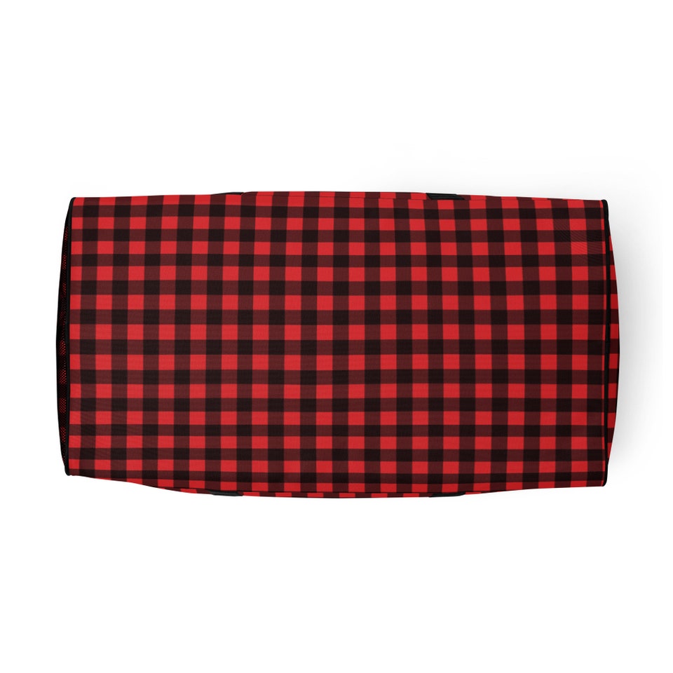 Buffalo Plaid Duffle bag / Red Check Weekend Bag