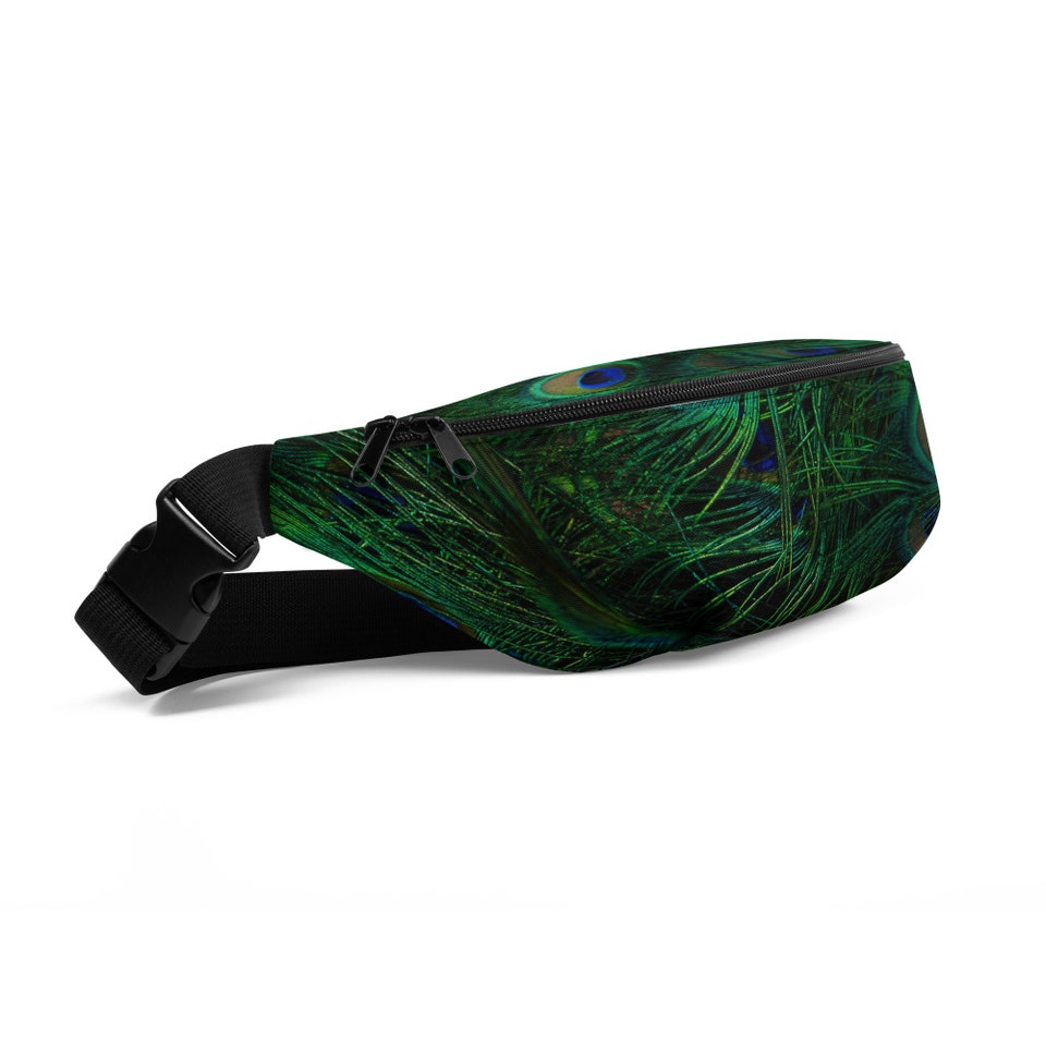 Discover Peacock Feather Fanny Pack Bum Bag Waist Bag