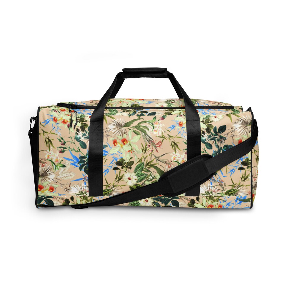 Floral Duffle bag / Spring flowers weekend bag