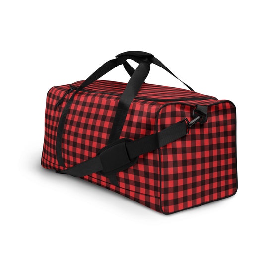 Buffalo Plaid Duffle bag / Red Check Weekend Bag