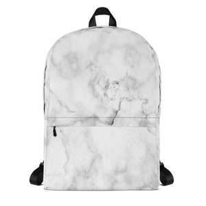 White Marble Backpack / Abstract Rucksack