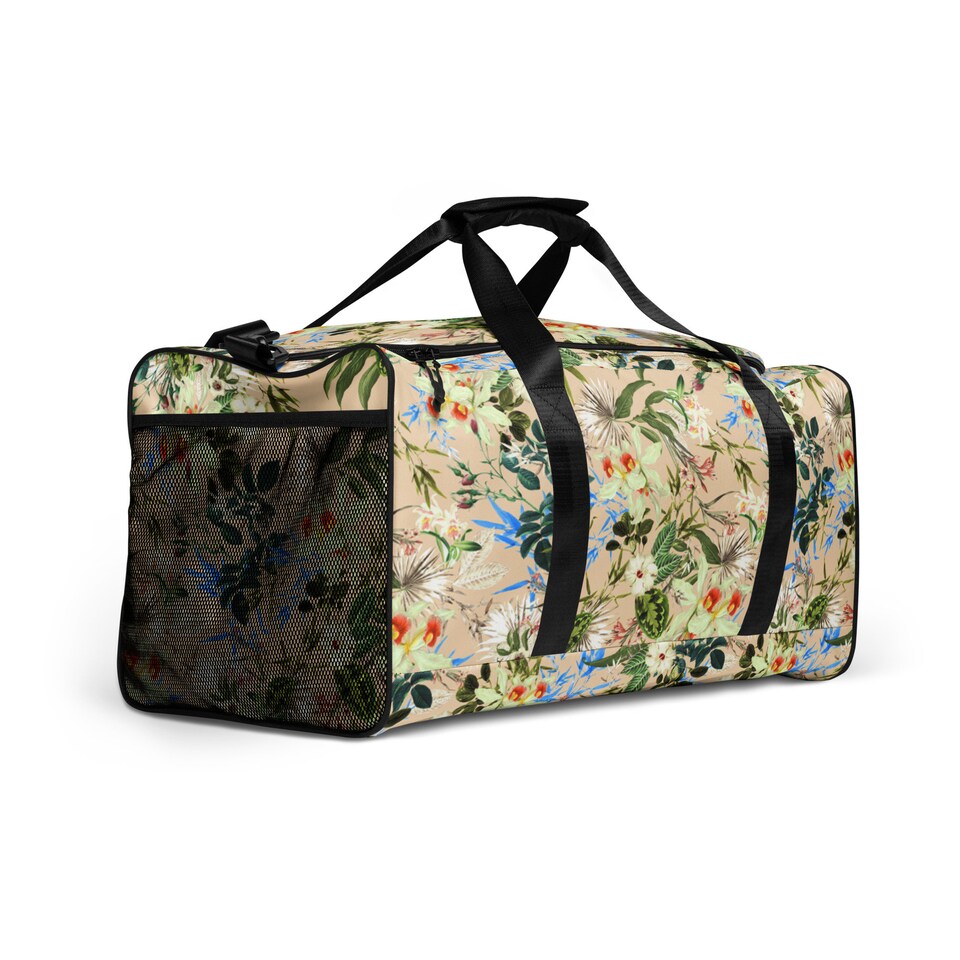 Floral Duffle bag / Spring flowers weekend bag