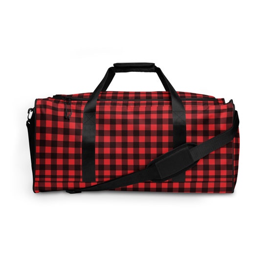 Buffalo Plaid Duffle bag / Red Check Weekend Bag