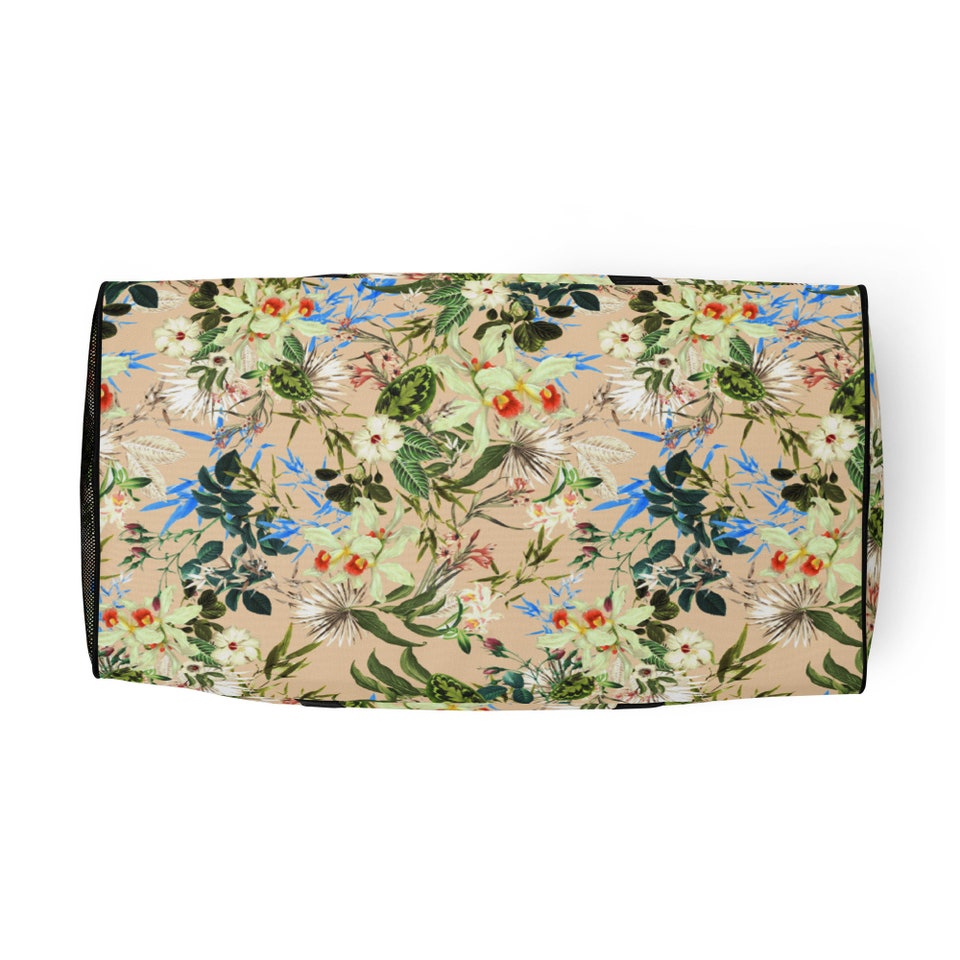 Floral Duffle bag / Spring flowers weekend bag