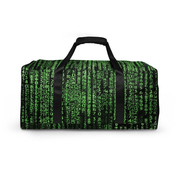 Matrix Duffle bag / Cyber Hacker Coding Binary Weekend bag