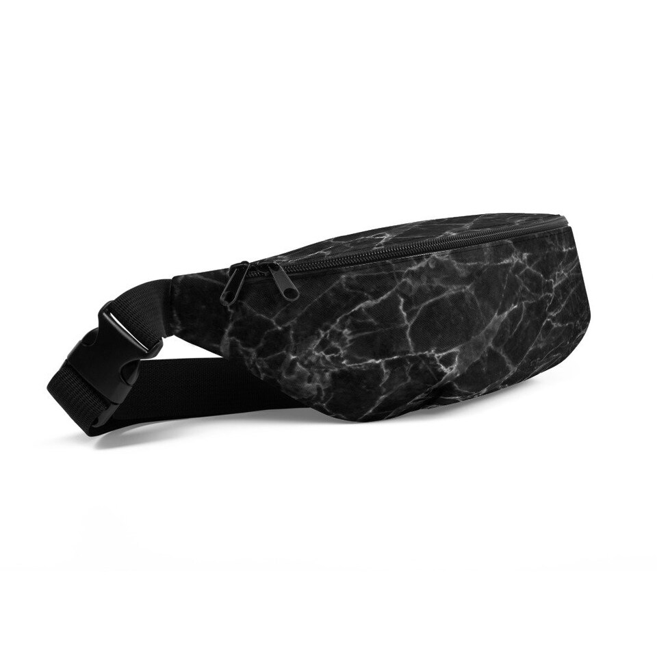 Discover Black Marble Fanny Pack Abstract waist bag / Bum Bag