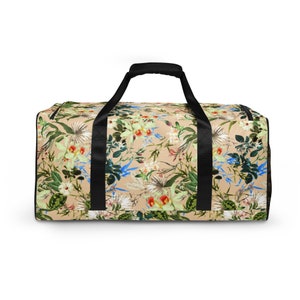 Floral Duffle bag / Orchids Botanical flowers weekend bag