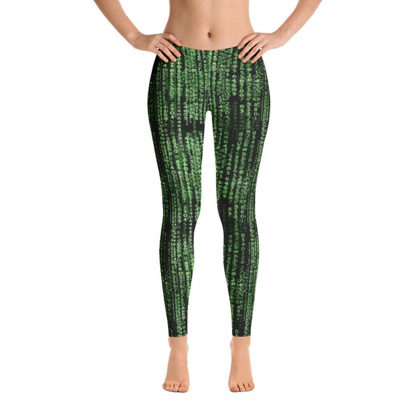 Matrix Leggings / Hacker fitness wear / cyber athletic wear / coding gym wear