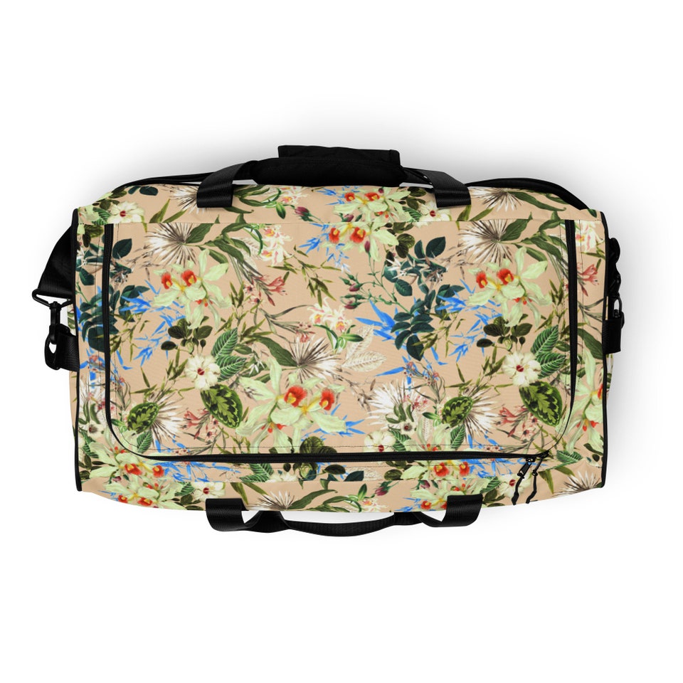 Floral Duffle bag / Spring flowers weekend bag