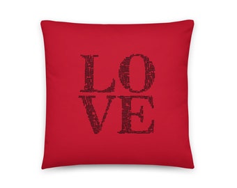 Red LOVE throw Pillow / Valentine's cushion