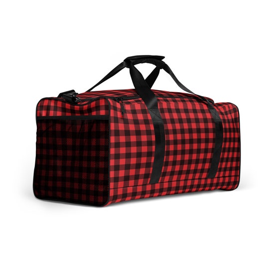 Buffalo Plaid Duffle bag / Red Check Weekend Bag