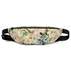 Floral Fanny Pack / Botanical waist bag / Orchids Bum bag / Flowers moon bag