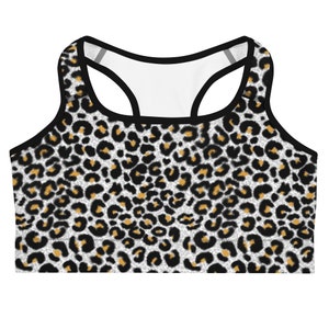 Leopard Sports Bra / Animal print Gym Bra / Panther Workout bra  / Yoga / Athletic / Fitness Bra