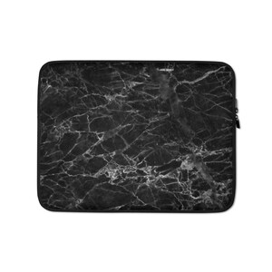 Black Marble Laptop Sleeve / Abstract Laptop Case
