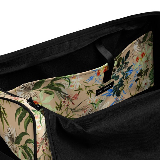 Floral Duffle bag / Spring flowers weekend bag