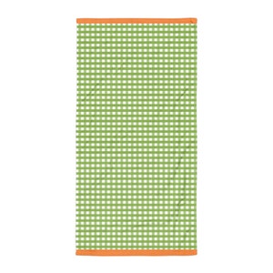 Lime Green Gingham Beach Towel / Green check towel