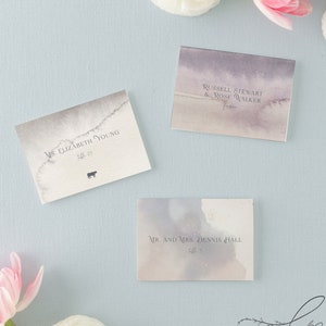 NANCY | Neutral Watercolor Wedding Place Card Template, Beige Place Card Printable, Beach Wedding Place Cards, Unique Guest Name Cards