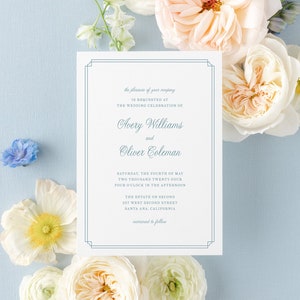 AVERY - Invitation Only |  Traditional Wedding Invitation Template Set with Border | Simple Calligraphy Editable Wedding Invitation Suite