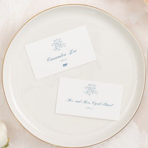 CASSANDRA | Floral Place Card Template, Modern Rustic Design, Editable Seating Card Printable, Corjl Instant Download, Try Before Purchase