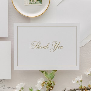Cartes de remerciement pliées traditionnelles à téléchargement instantané, Carte de remerciement élégante, Carte de remerciement pour mariage sans photo | Eva