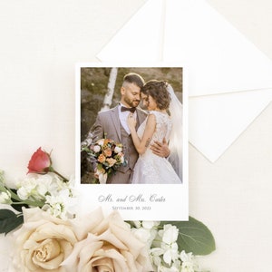 AMY | Photo Thank You Card Template, Photo Thank You Card Wedding, Photo Thank You Card Digital Download, 5x7 Thank You Card, Editable