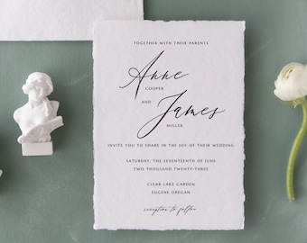 ANNE | Simple Wedding Invitation Only  Template | Minimalist Printable Instant Download Template for a Traditional Wedding