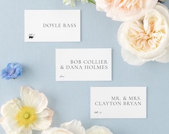 MAE | Minimalist Wedding Place Card Template, Printable Place Cards, Modern Wedding Template, Calligraphy, Editable Download