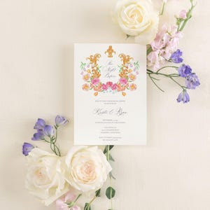 KRISTI | Floral Rehearsal Dinner Invitation Spring Summer Bright Love in Bloom Rehearsal Invite, Vintage The Night Before Wedding Invite