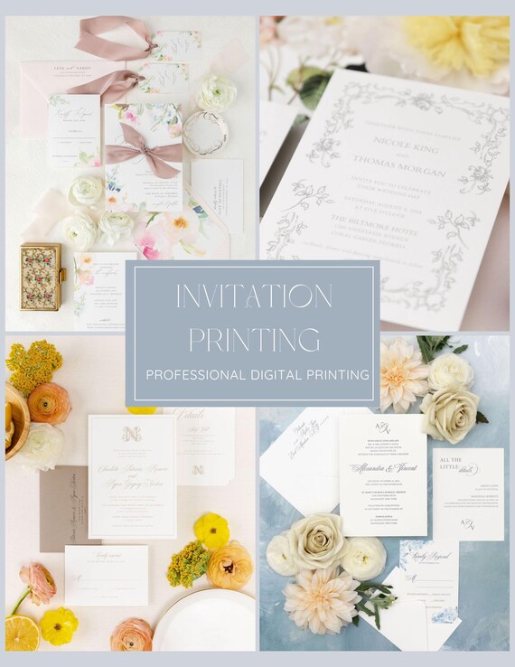 Digital Printing Services for Wedding Invitation Templates - Printing Services Only | Send me your printable file!