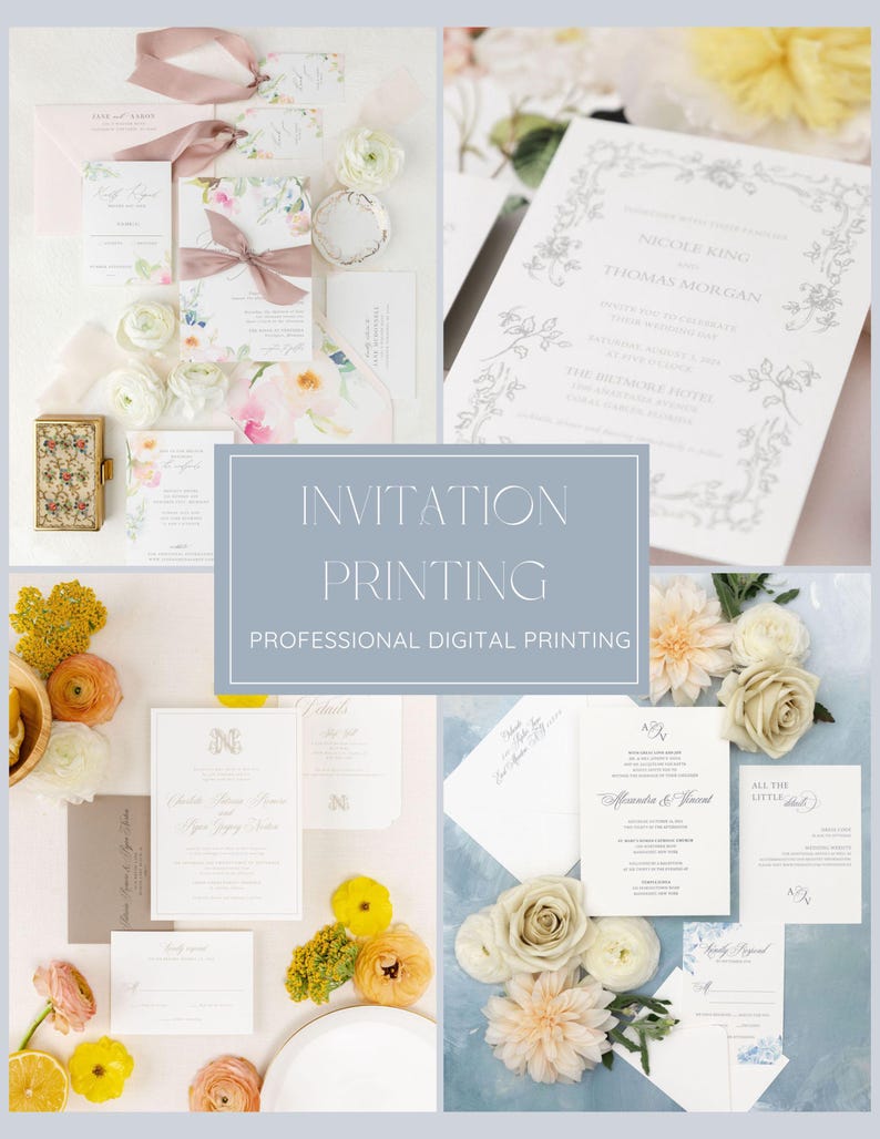 Digital Printing Services for Wedding Invitation Templates - Printing Services Only | Send me your printable file! image 1