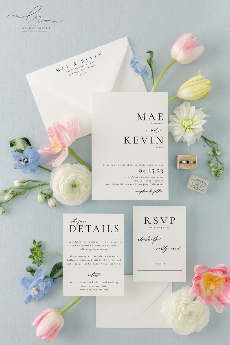Simple Wedding Invitation Template Printable Wedding Invite Download ...