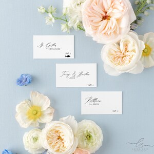 ANNE | Bohemian Wedding Place Card Template, Name Card Template with Food Choices, Printable Name Cards, Modern Minimalist Place Card