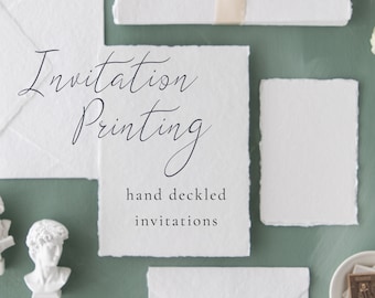 Printed Hand Deckled Wedding Invitations for Invitation Templates - Printing Services Only | Send me your printable file!