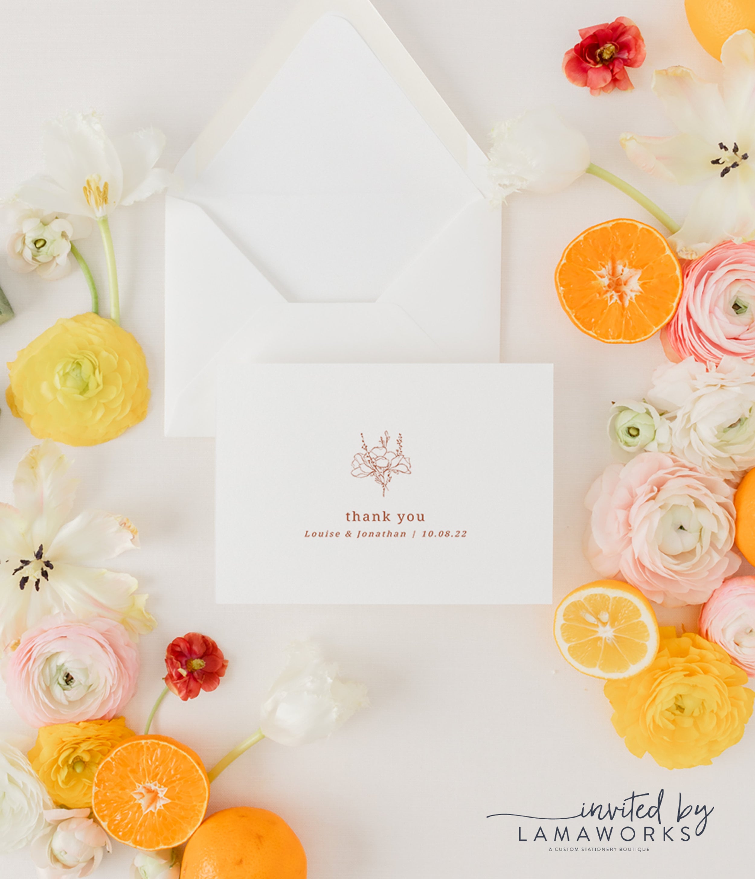 Floral Folded Thank You Card Template | Simple Folding Editable Thank ...