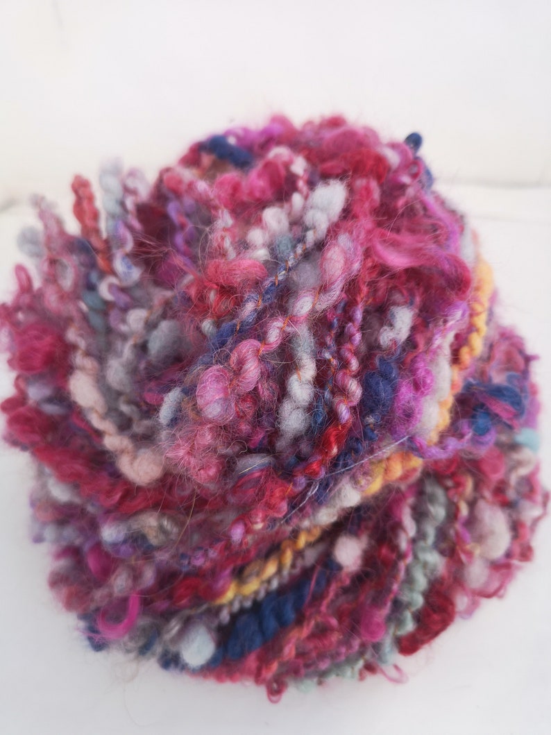 98g wool and mohair 44 yards Belle Hand spun art yarn skein