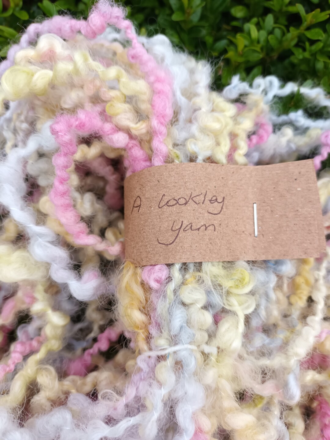 Hand Spun Art Yarn, Core Spun, Cotswold Wool, Pastel Rainbow, 106g, 46 Yards Etsy