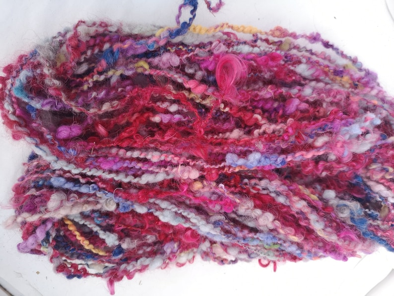 98g wool and mohair 44 yards Belle Hand spun art yarn skein