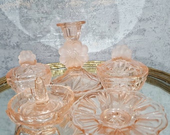 Royal Brighton SauceDressing Set with ServerOneida SilversmithsCrystal Glass Dressing Set